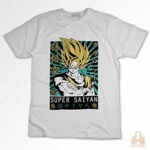 Imagen de una camiseta personalizada de goku super saiyan