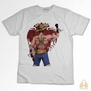 Imagen de una camiseta personalizada de Luffy de espaldas